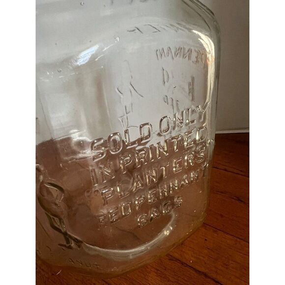 Vintage Planters Mr Peanuts 5 Cent General Store Glass Jar No Lid - Picture 3 of 5
